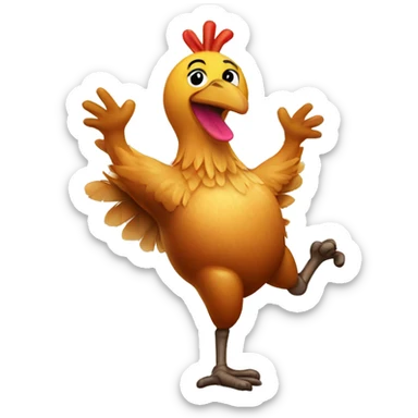 A roast chicken dancing  sticker