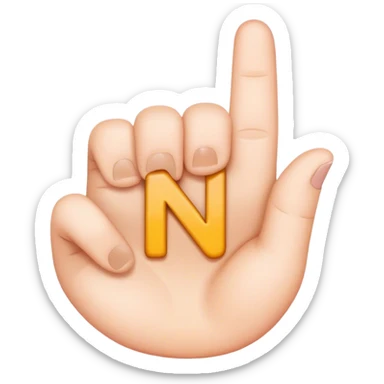 The letter N with finger emojis  sticker