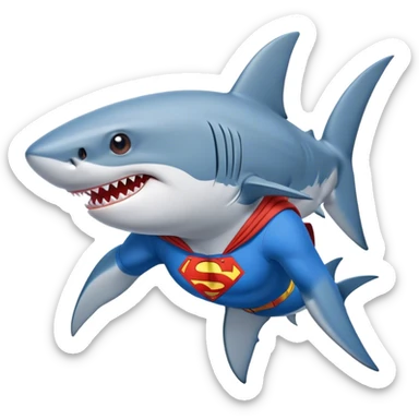 Shark wearing Superman polo ￼ sticker