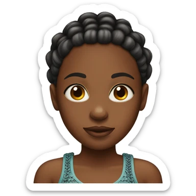 A black girl with cornrows bra sticker