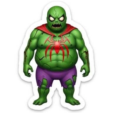 Fat spiderman body zombie sticker