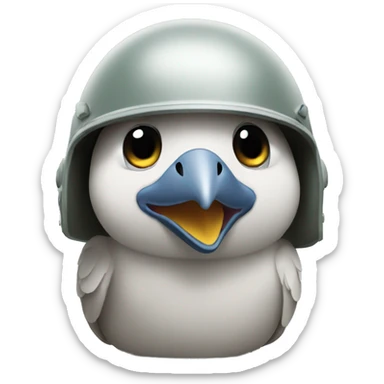 Dove crying wearing army helmet  sticker