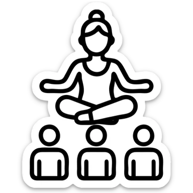 icon on the theme of yoga teacher classes.  sticker