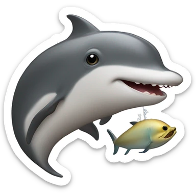 dauphin avec un hérisson sticker