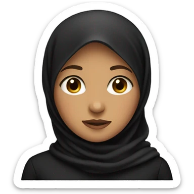A girl wearing hijab wearing black sweater sticker