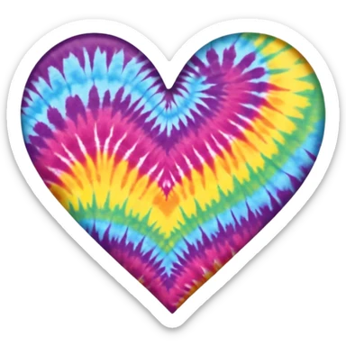 heart with a tie-dye pattern sticker