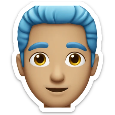 arabic man with blue hair, no moustache sticker
