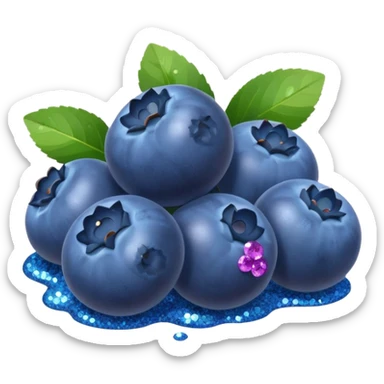 blueberries with glitter sticker