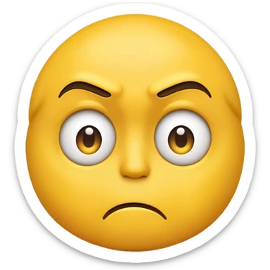 Mean mugging and confused emoji sticker