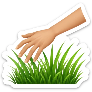 hand touching grass sticker