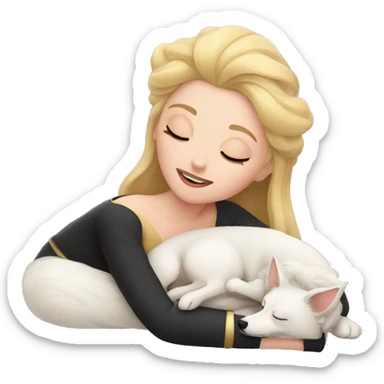 Sleeping beauty with spitz  sticker