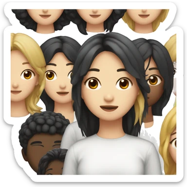 Chica coreana con pelo negro de un grupo de K-pop  sticker