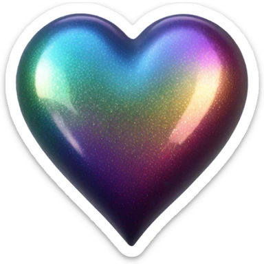 Dark iridescent emoji heart  sticker