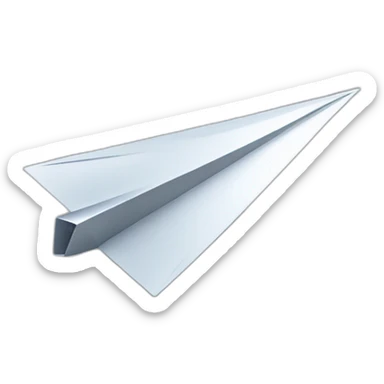 metallic hi-tech paper airplane sticker