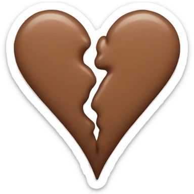 brown pastel heart two halves sticker