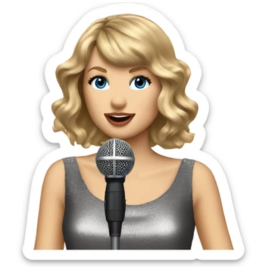 Taylor swift with microphone  sticker