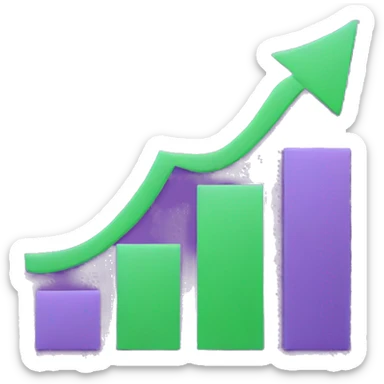 growth graph purple sticker