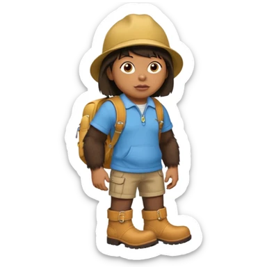 dora the explorer that looks like the tyler the creator meme with boots but he is a gorilla sticker