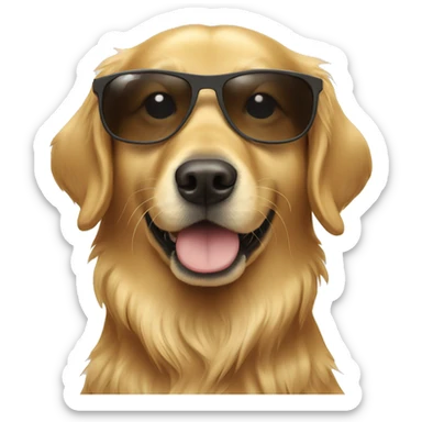 Golden retriever wearing sunglasses  sticker