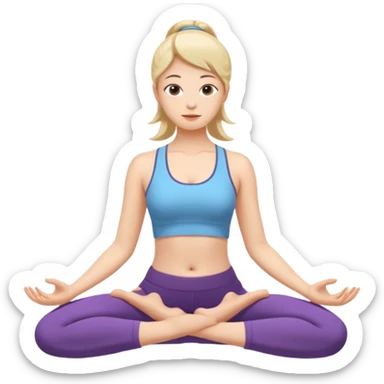Young woman yoga sticker