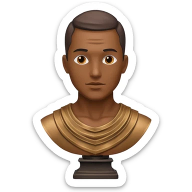 metal painted man bust sticker