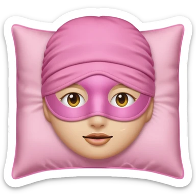  pink sleep mask face emji sticker