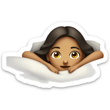 Niña en la cama acostada sticker