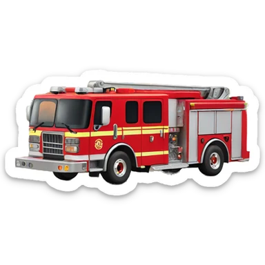 Fire truck on fire sticker