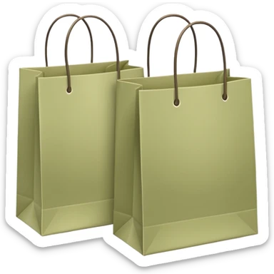 two pale olive shopping bags sticker