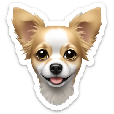 Fluffy chihuahua mix dog black and white sticker