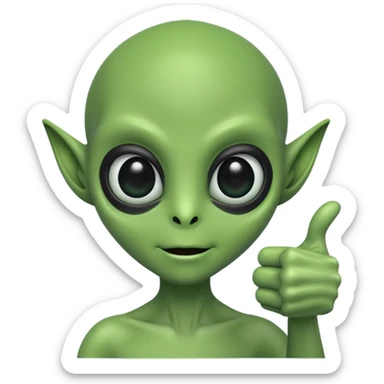 thumbs up alien sticker