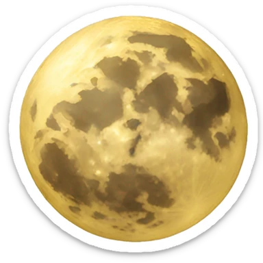 A gold flat colored moon sticker