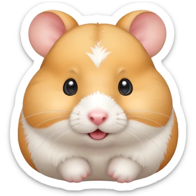 Cute hamster with three shape mouth  sticker