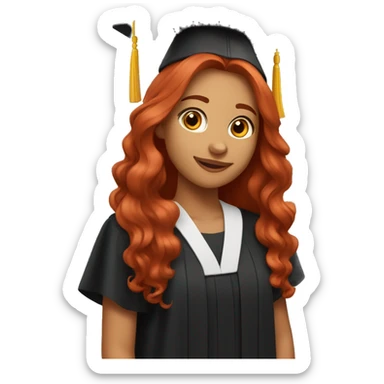 Graduated girl like this👩🏻‍🎓 but with red hair sticker