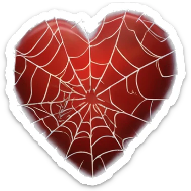 spider web heart sticker