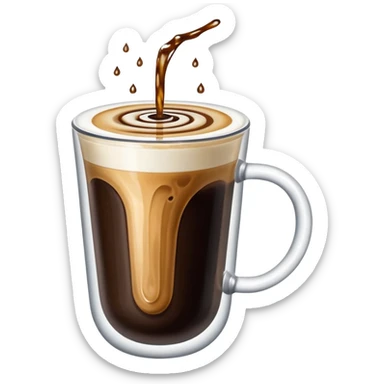 Trippy space background with a floating cup of cold coffee sticker