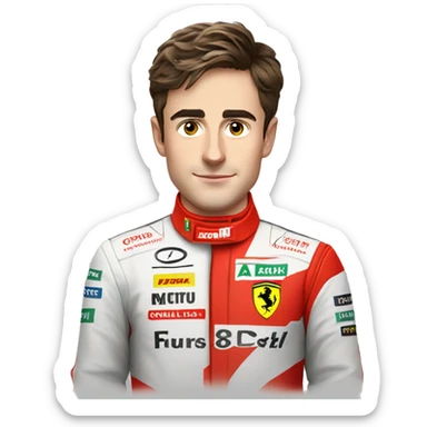 Charles leclerc in a Ferrari suit sticker