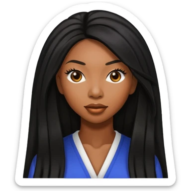 Brandy Norwood with black long hair sticker