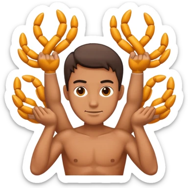 man with multiple arms, like a Hindu deity sticker