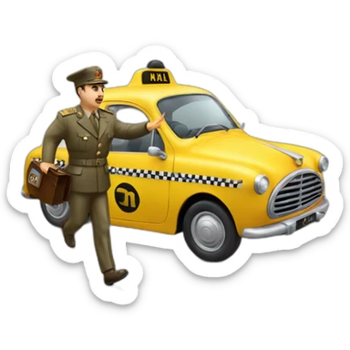 Francisco Franco stopping a taxi sticker