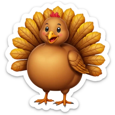 Thanksgiving turkey smiling sticker
