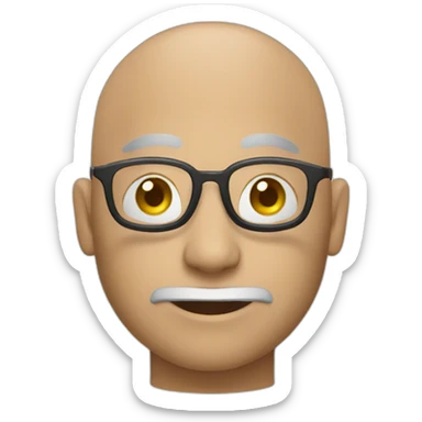 bald photographer with a camera sticker