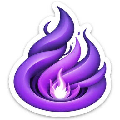 Wicked purple flames sticker