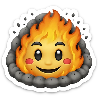 a pile of ash and dust smiling sticker