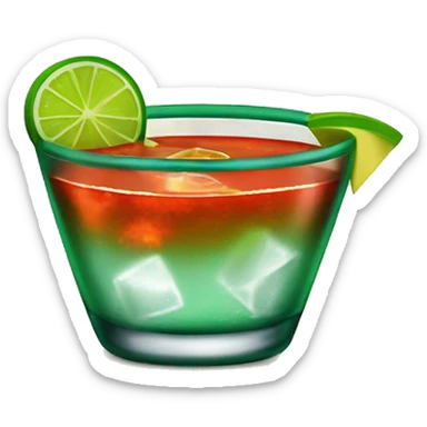 Spicy margarita with tajin on the rim instead of salt sticker