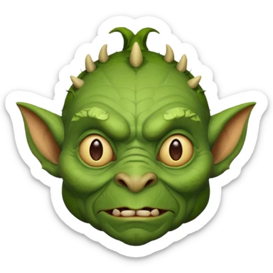 ugly goblin face, green skin, big ears sticker