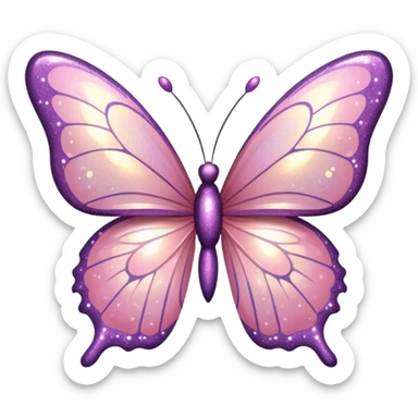 Light pink glitter butterfly emoji sticker