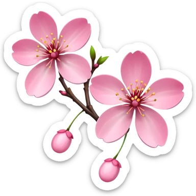 Two cherry blossoms side by side, bouncing up and down together sticker