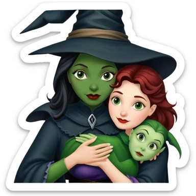 Dorothy hugging the wicked witch sticker