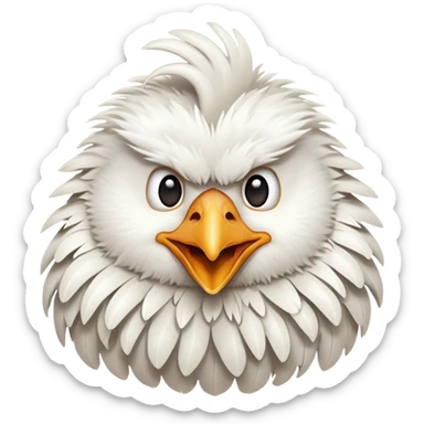 cheerful white chicken head sticker